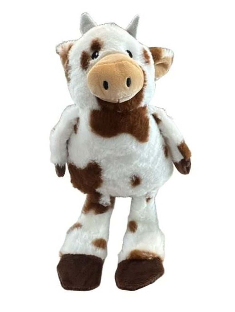 Giftable World Cow Squeaker and Crinkle Plush Toy 8.5 Brown White